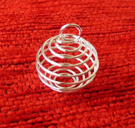 5/10x Bead Cage, Pearl Cage Pendant, 20x25mm Silver Plated Wire Bead Cage Pearls, Spiral Bead Cage, Wire Pendant Holders