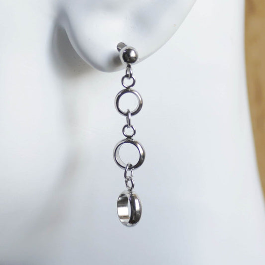 Circles dangle earrings, high quality stainless steel earrings G263, charm earrings, circle shape, hanging earrings