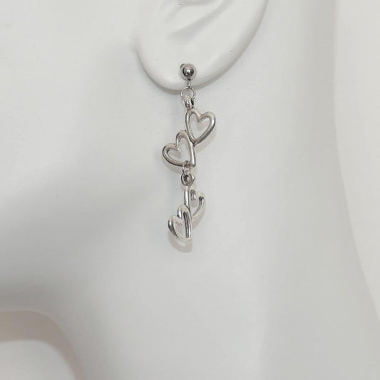 Heart drop earrings H049, charm earrings, handmade earrings, hanging earrings