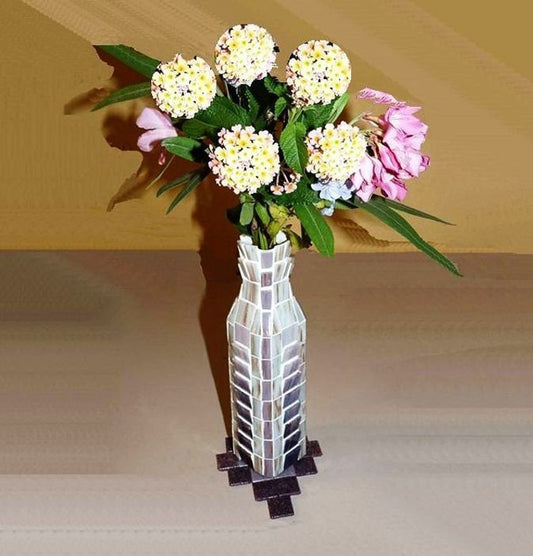 Purple mosaic flower vase U046, centerpiece, flower vase, glass vase