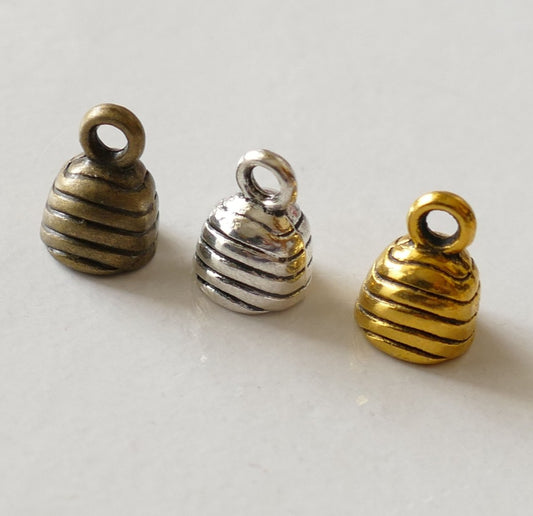 10x Leather Cord End Tip Caps, Gold/Silver/Bronze Tone Cord Ending Fit 6mm Glue in Cord End Caps C840