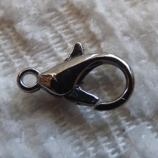 20/50x Black 12mm Lobster Trigger Claw Clasp Necklace Connectors, Gun Metal Black Necklace Closures