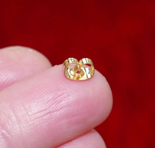 20/50x Gold Stainless Steel Butterfly Earring Stud Backs, 6mm Gold Tone Hypoallergenic Earring Post Nuts F025