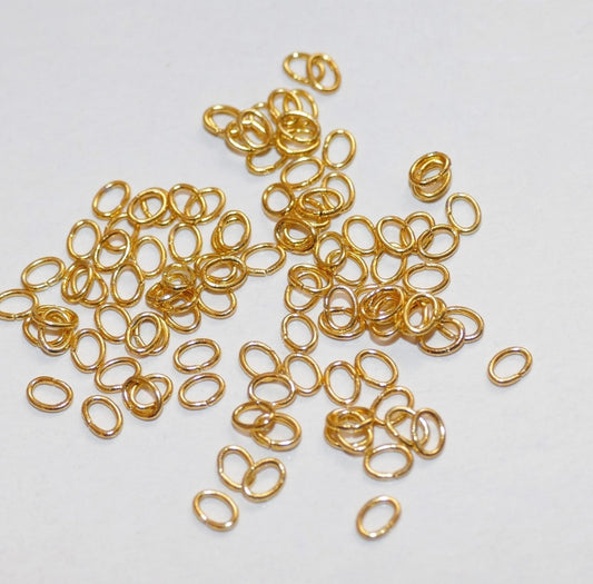 40x No Fade Stainless Steel Gold/Silver Tone 3x4mm Small 23 Gauge Oval Open Jump Rings, Clasp Connectors D418