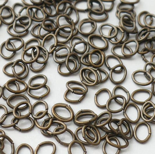 50/100x Bronze Oval Open 4x 5mm Jump Rings H023