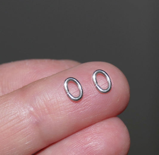 50x No Fade Stainless Steel Oval Open Jump Rings Dull Silver Tone 6mm x 4mm Small 18 Gauge Clasp Connectors F183