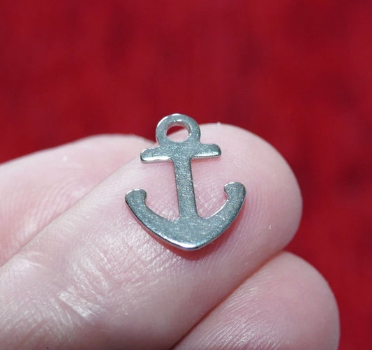 5/10x Stainless Steel Anchor Charms, Hypoallergenic Small Pendants D413