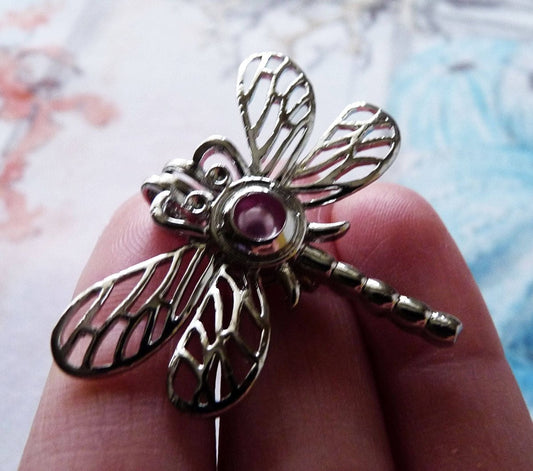 Dragonfly Pearl Cage Pendant, Filigree Bead Cage Angel Caller Bola Pendant, Oil diffuser
