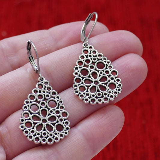 Charm earrings with lever back hooks - customizable