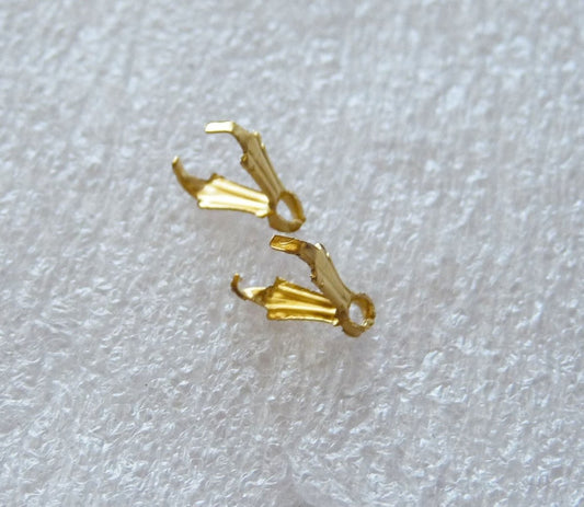 Gold Bail Connectors, Pinch Bail, 8.5x3mm Gold Plated Bail Connector, Pinch Clip Pendant Bail, Necklace Connector, Earring Connector C170