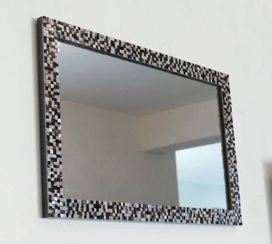 Mosaic Wall Mirror, Handmade Vertical - Horizontal Mirror H125